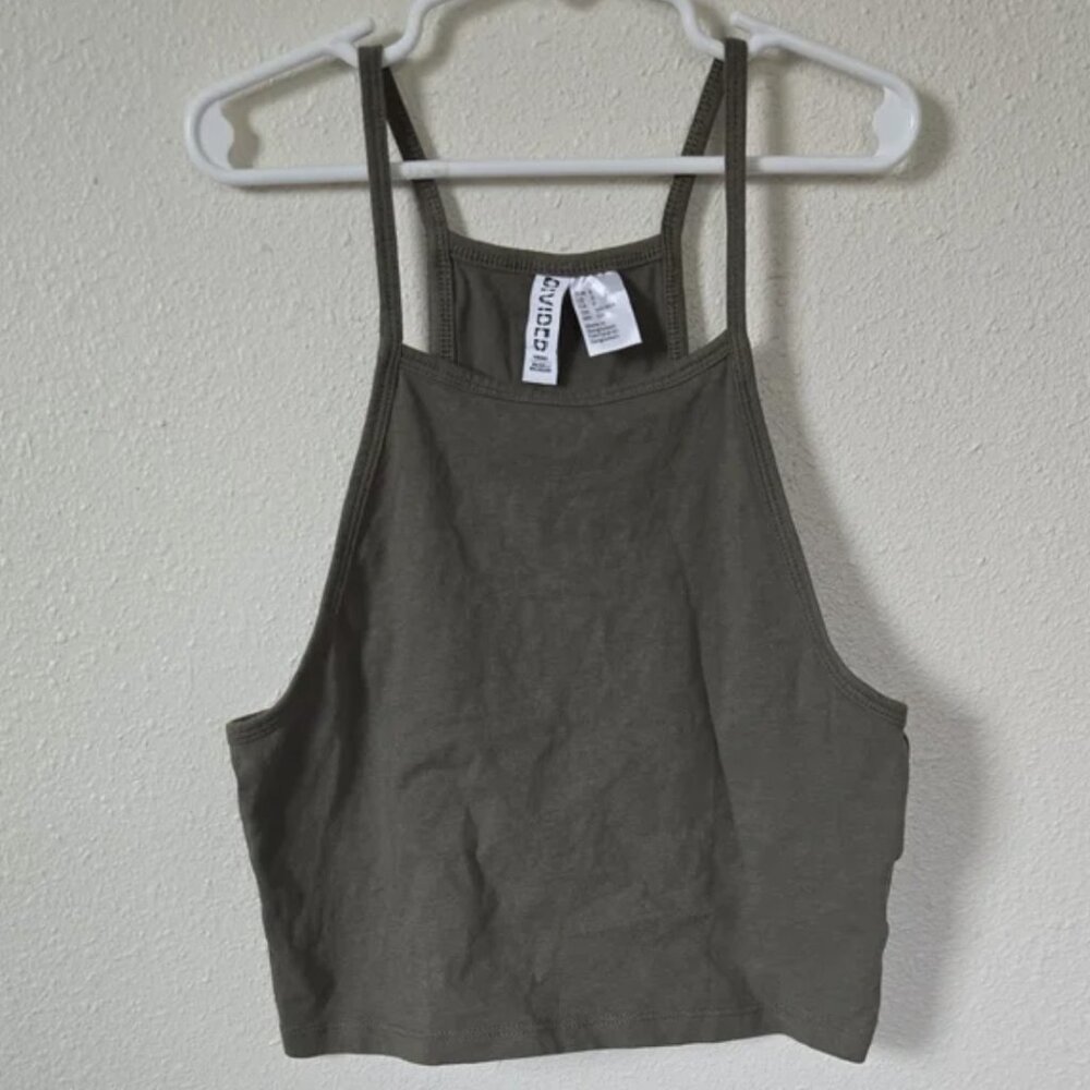 Cropped Dark Green Strappy Top